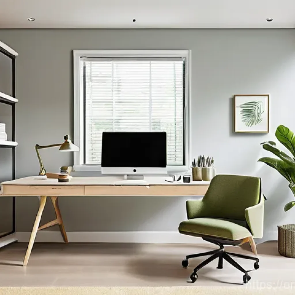 실내건축 실기 시험에서의 주요 평가 포인트들 - **Ergonomic and Flow-Centric Home Office**
"A contemporary home office designed for optimal ergo...