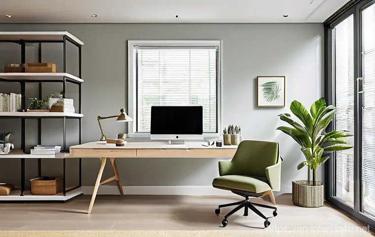 실내건축 실기 시험에서의 주요 평가 포인트들 - **Ergonomic and Flow-Centric Home Office**
"A contemporary home office designed for optimal ergo...