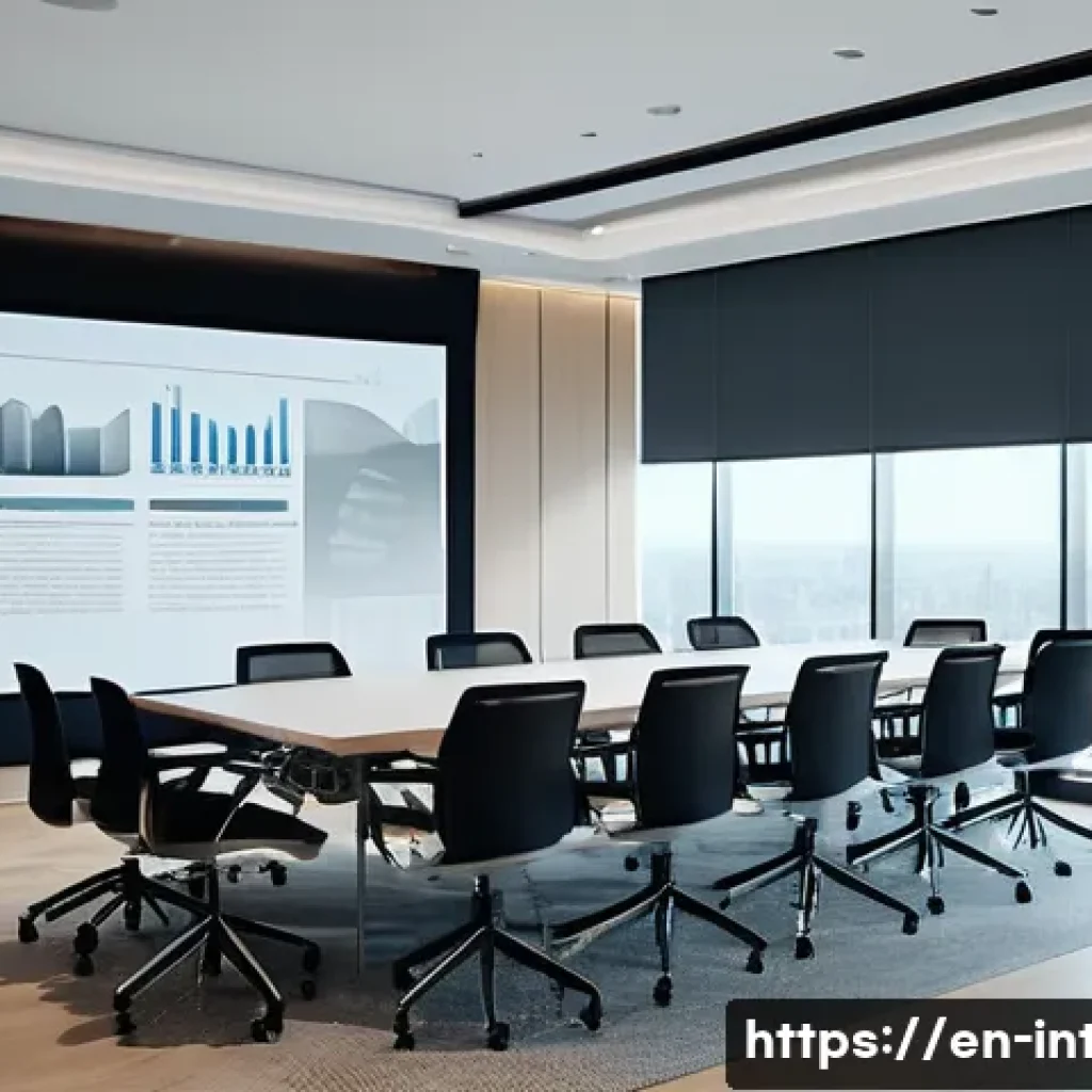 실내건축 프로젝트 프레젠테이션 준비 - A professional interior architecture presentation scene in a modern, well-lit conference room: a con...