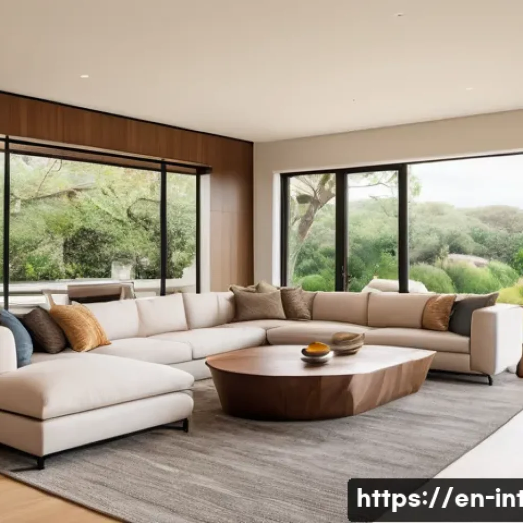 실내건축기사와 산업기사의 차이 - A modern residential living room designed by an interior architect, featuring warm, inviting lightin...