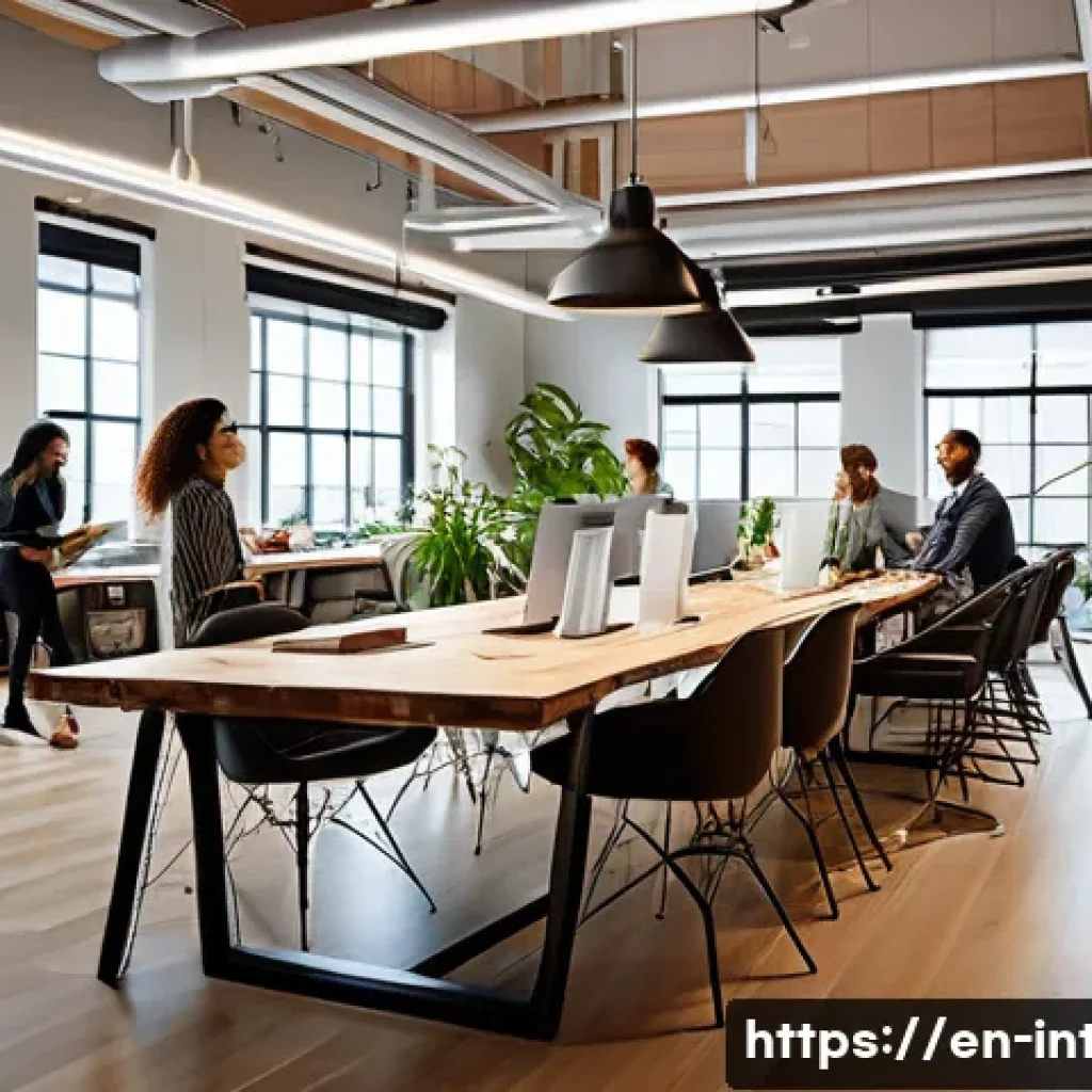 실내건축 자격증 취득 후 진로 탐색 - A modern interior architecture studio workspace featuring a diverse team of professionals&mdash;architects...