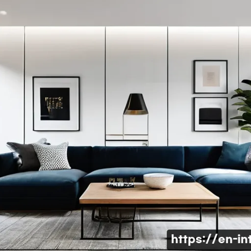 실내건축 포트폴리오에 추가할 요소 - A modern interior design portfolio showcase featuring a sleek, minimalist living room transformation...