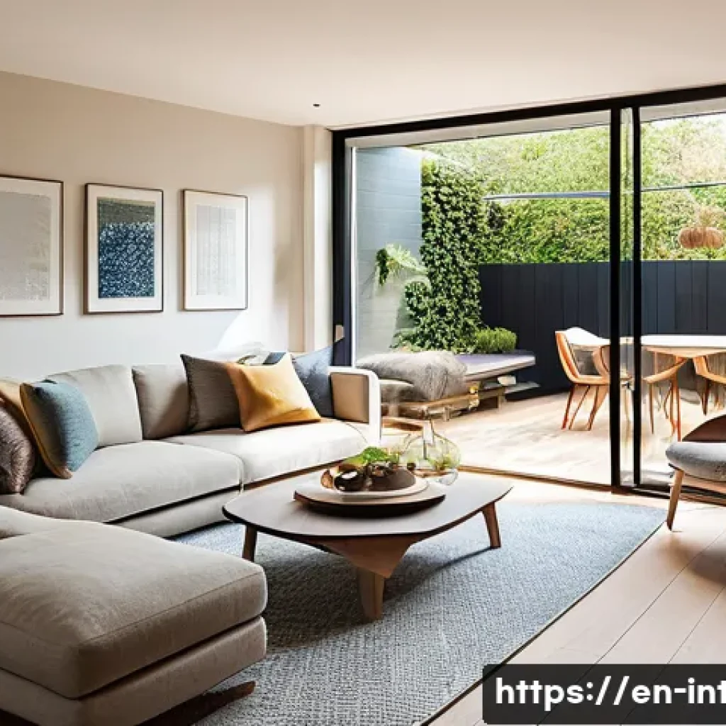 실내건축 실습에서 강조되는 주요 포인트 - A modern residential interior showcasing seamless spatial flow between the kitchen and dining area, ...