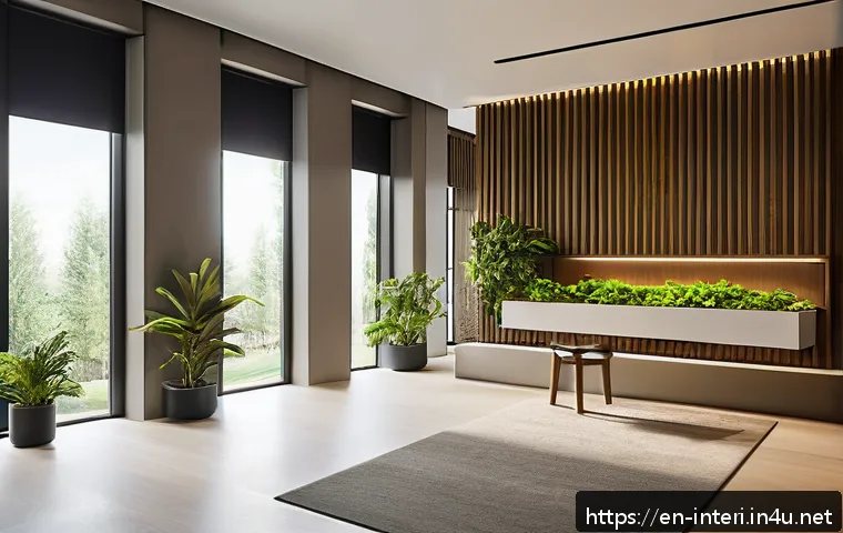 실내건축과 관련된 디자인 경연대회 정보 - A modern wellness interior design scene emphasizing sensory experience: a spacious room bathed in na...
