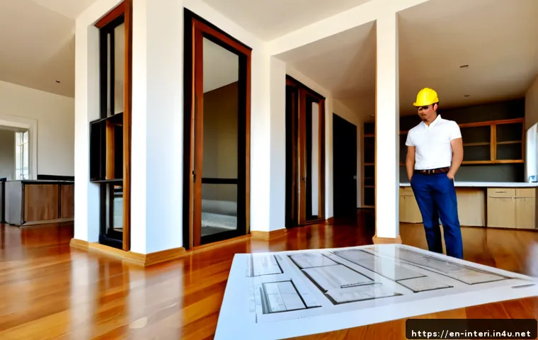 실내건축 이론과 실무의 차이 - Photorealistic split-scene interior architecture comparison: on the left, a neatly organized home of...